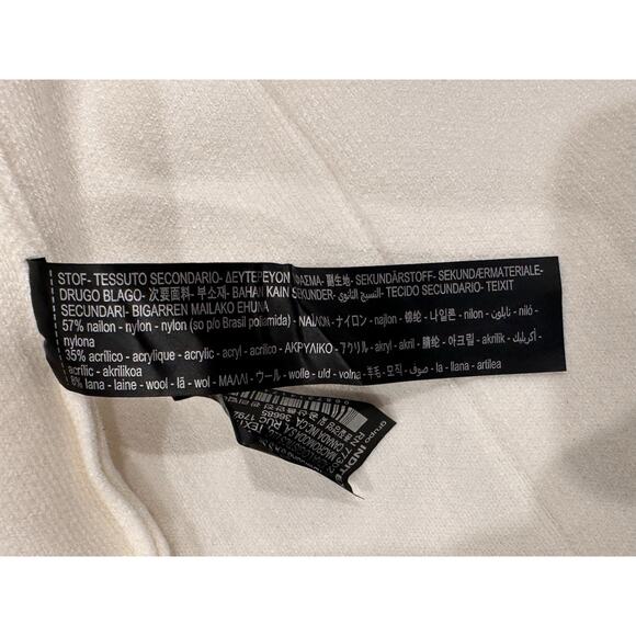 Zara Long Knit Cardigan Sweater Coatigan Off White Cream Women’s Size L Pockets - Picture 5 of 10